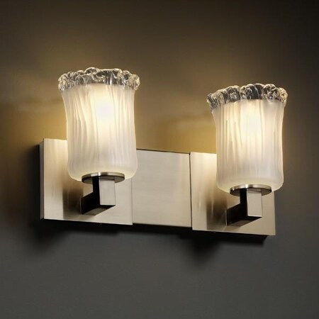Justice Design Group GLA-8922-16-WHTW-MBLK Veneto Luce Collection Modular 2-Light Bath bar